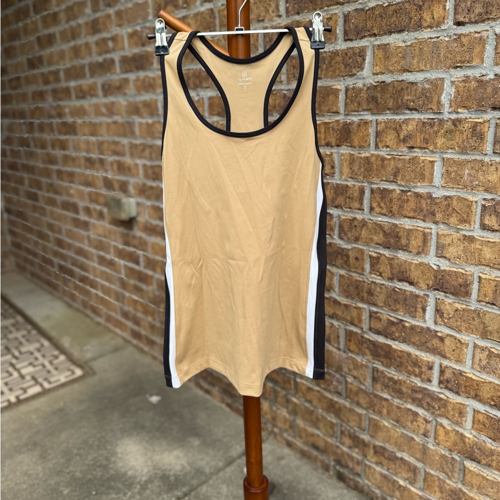 Talbots Tan and Black Muscle Tee